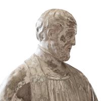 A Carved Wood Figure of a Saint 17" W x 12" D x 44" H — Europe, 19th Century