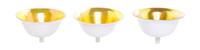 Three Steuben Calcite and Gold Aurene Glass Inserts Diameter 4 1/8 inches.