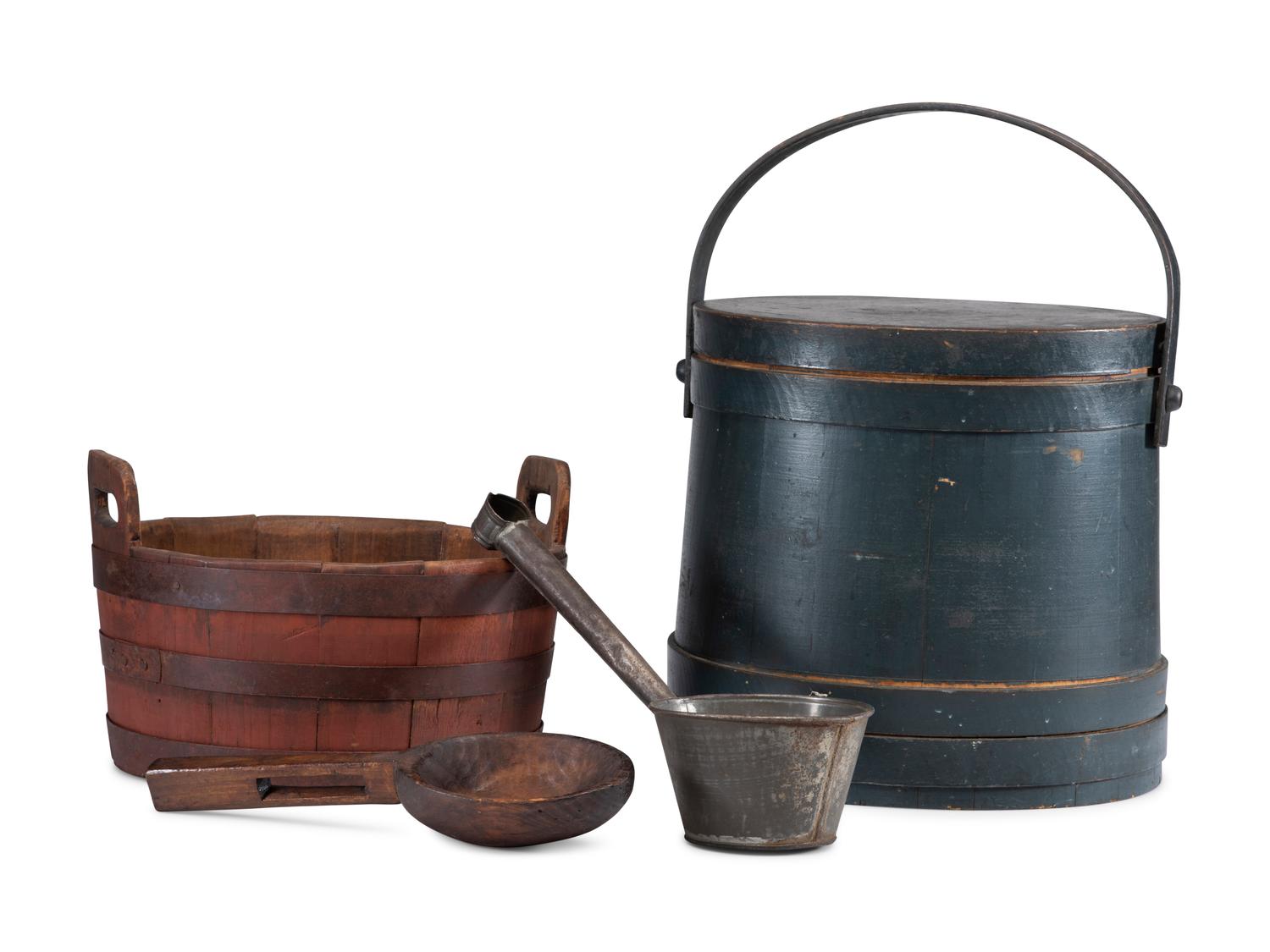 A One Gallon Cobalt Decorated Stoneware Pitcher