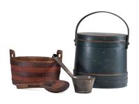 A One Gallon Cobalt Decorated Stoneware Pitcher
