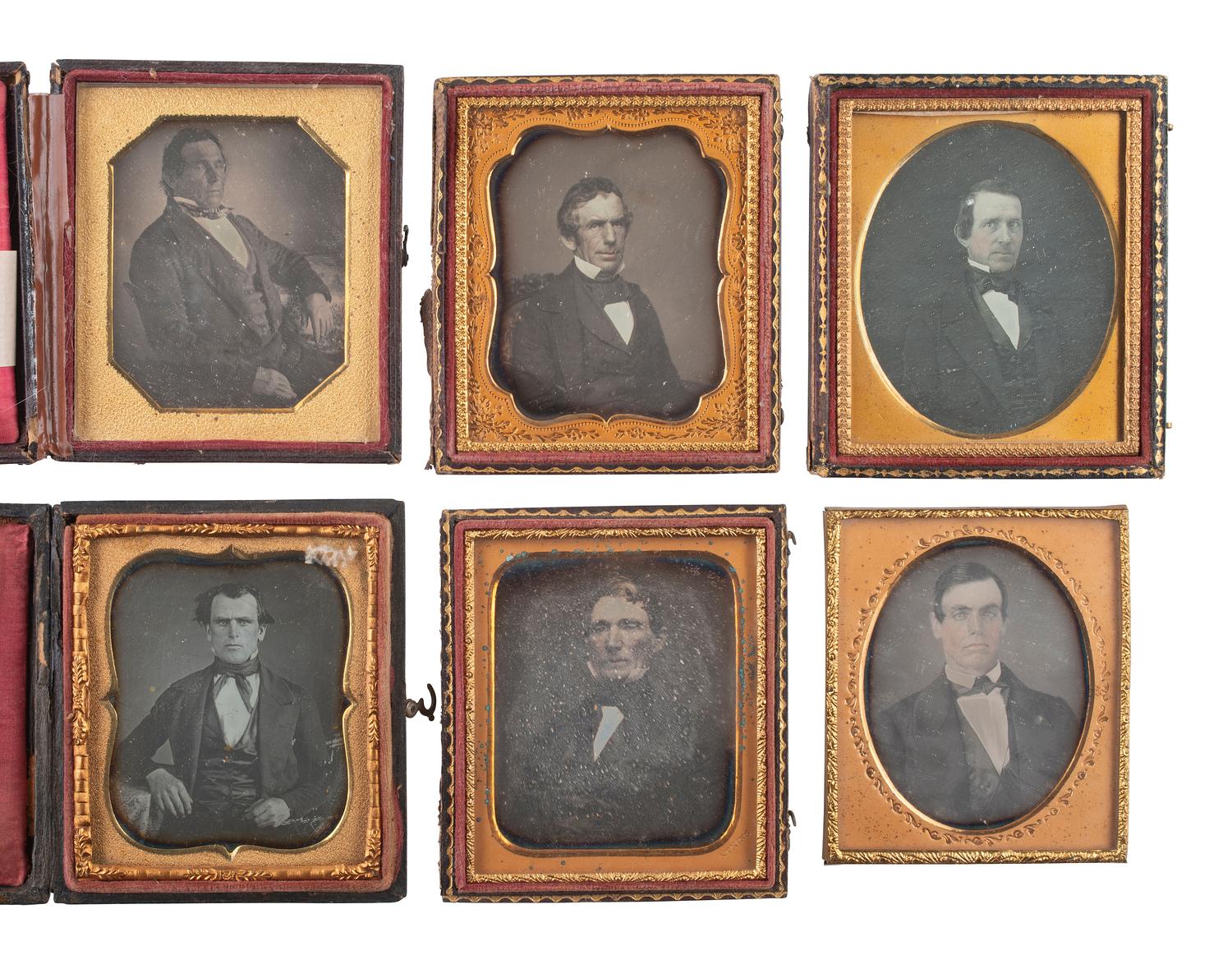 [EARLY PHOTOGRAPHY]. 27 sixth plate daguerreotypes of middle aged or elderly men.