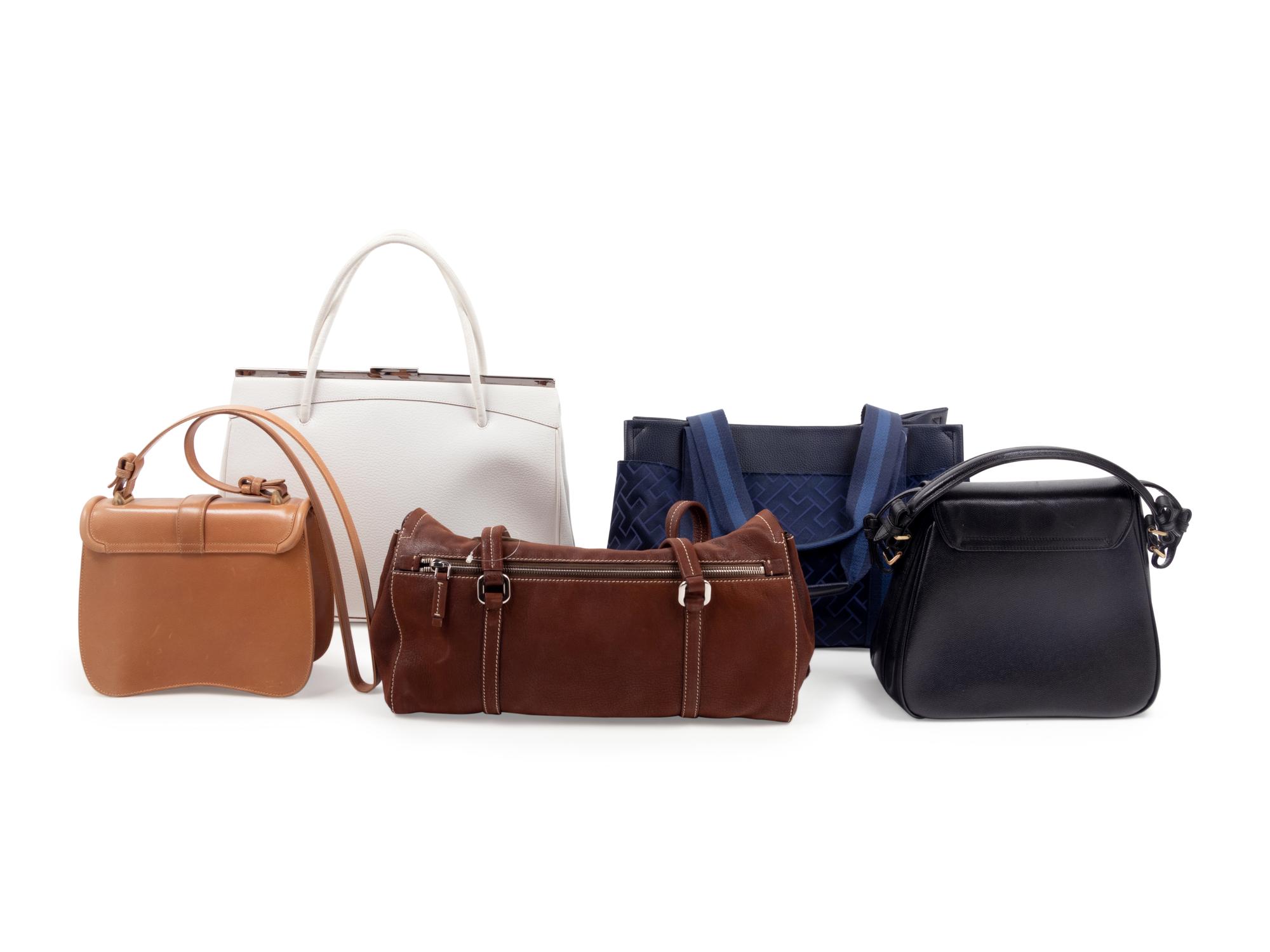 Five Designer Handbags: Two Kielselstein-Cord, One Prada, One Gucci, One Tommy Hilfiger
