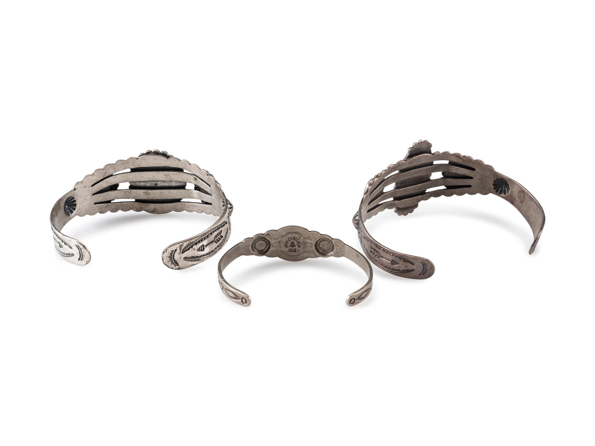 Silver and Turquoise Trade Bracelets