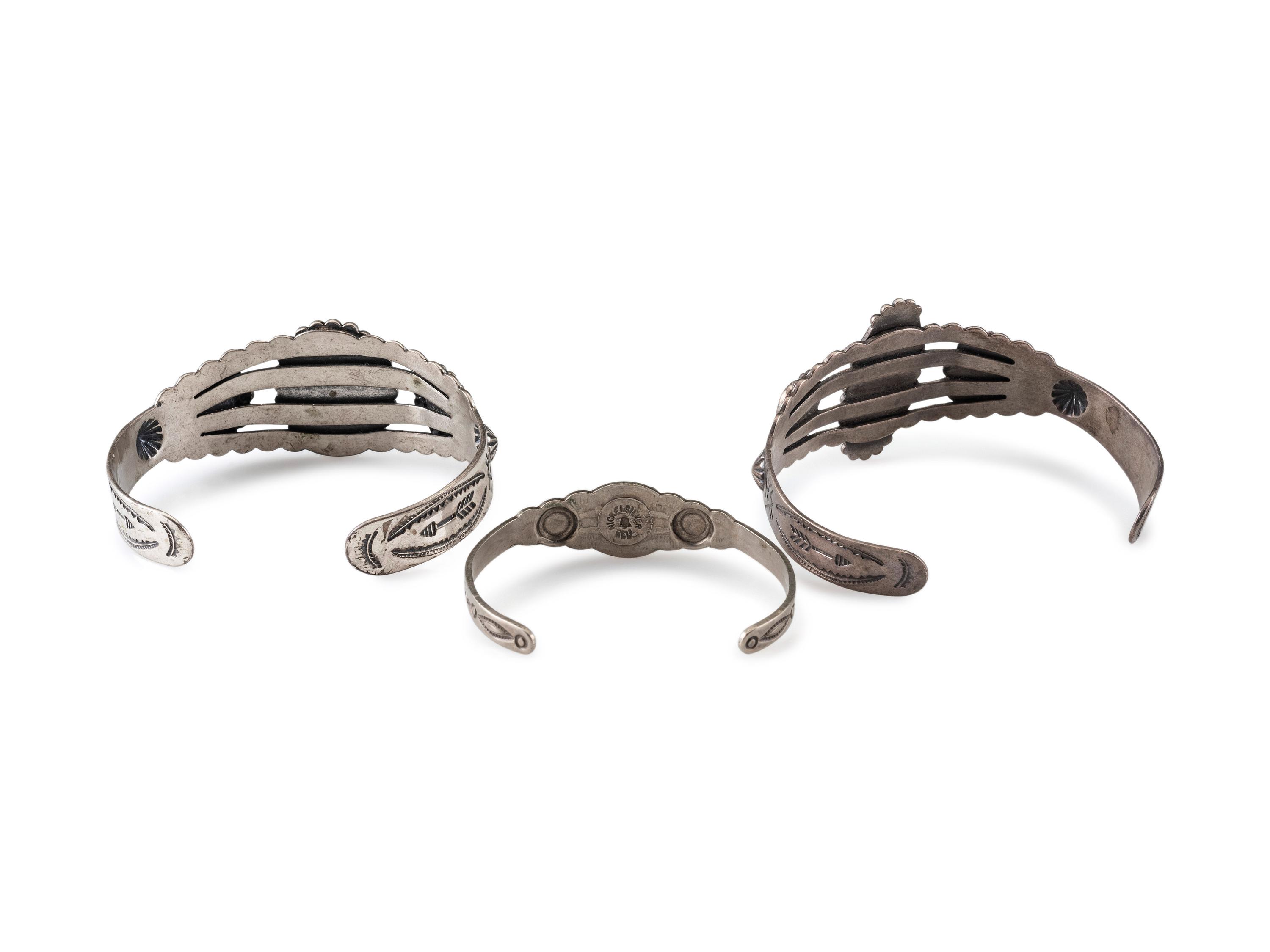Silver and Turquoise Trade Bracelets