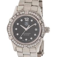 TAG HEUER, STAINLESS STEEL AND DIAMOND 'AQUARACER' WRISTWATCH