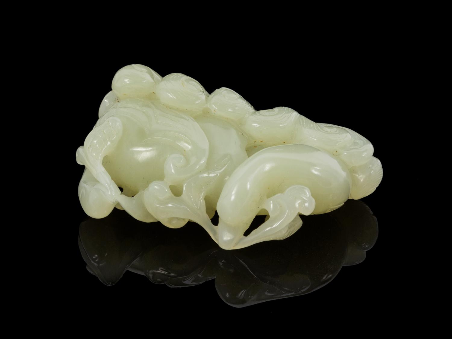 A Celadon Jade Toggle Length 3 inches.