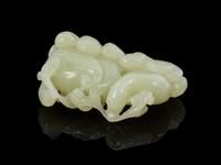 A Celadon Jade Toggle Length 3 inches.
