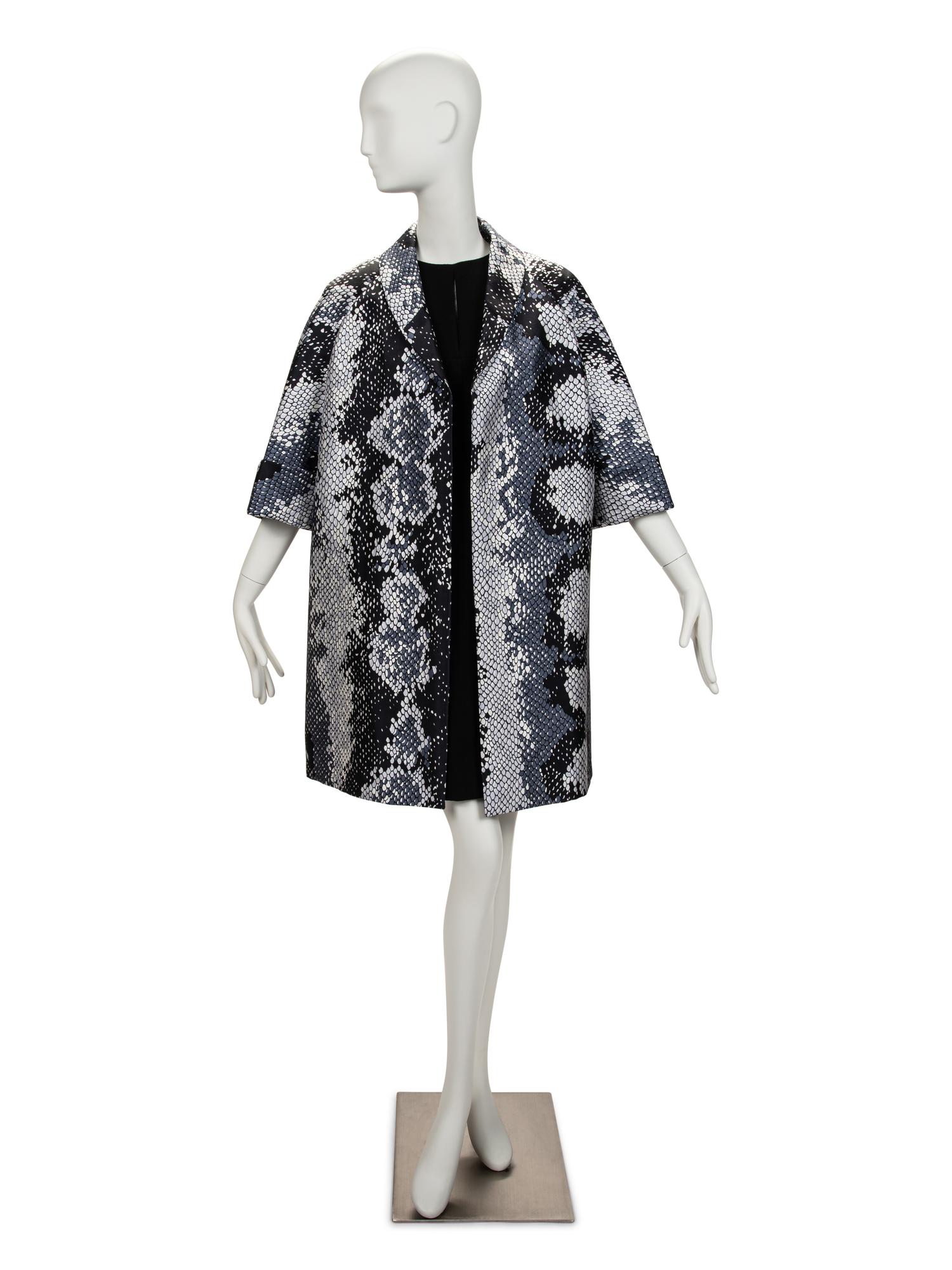 Prada Blue Snake Skin Print Coat, c.2010s