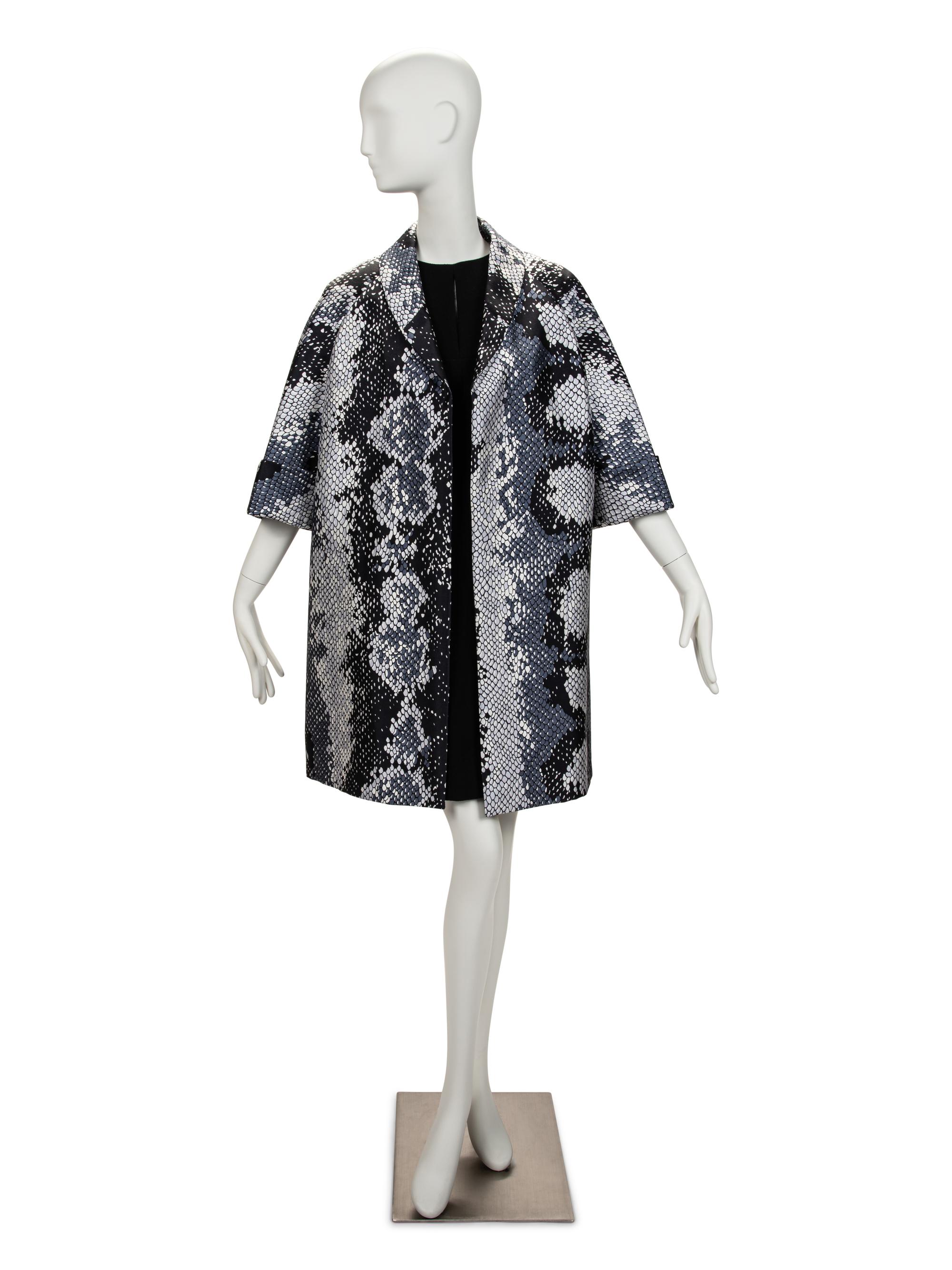 Prada Blue Snake Skin Print Coat, c.2010s