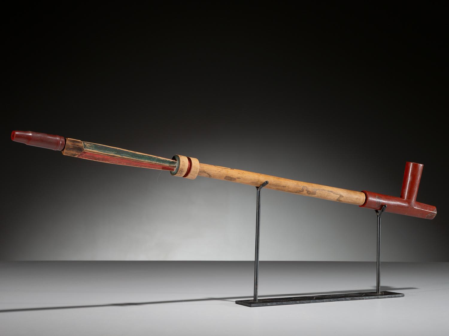 Dakota Painted Pipe Stem, with Catlinite Mouthpiece and Bowl