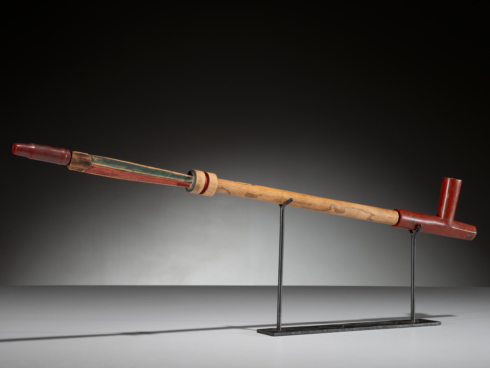 Dakota Painted Pipe Stem, with Catlinite Mouthpiece and Bowl
