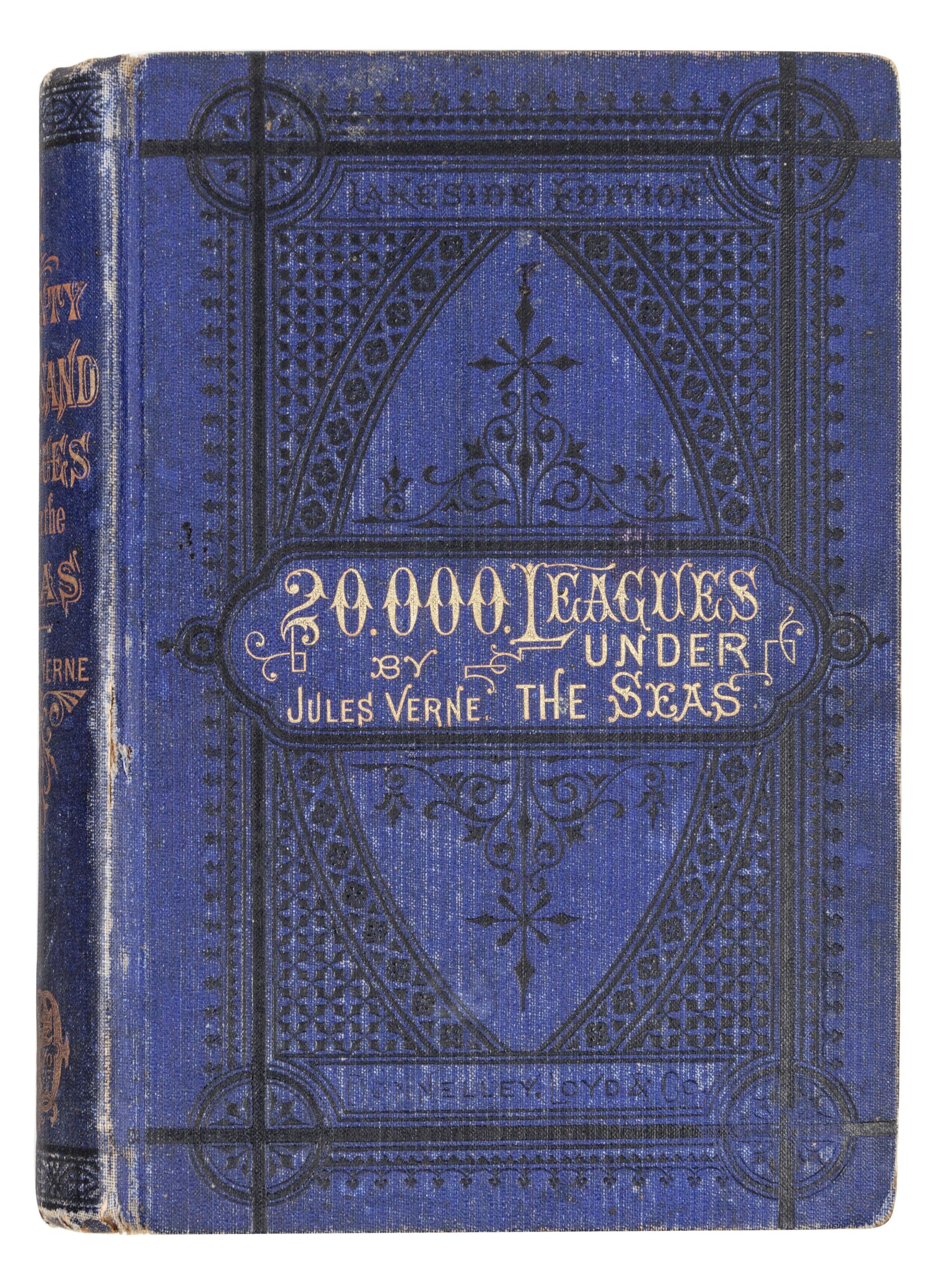 VERNE, Jules (1828-1905). Twenty Thousand Leagues Under the Sea . — [ The Tour of the World in Eighty Days ]. Chicago: Donnelley, Loyd & Co., 1876.