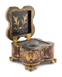 A Chinese Export Lacquer Tea Caddy