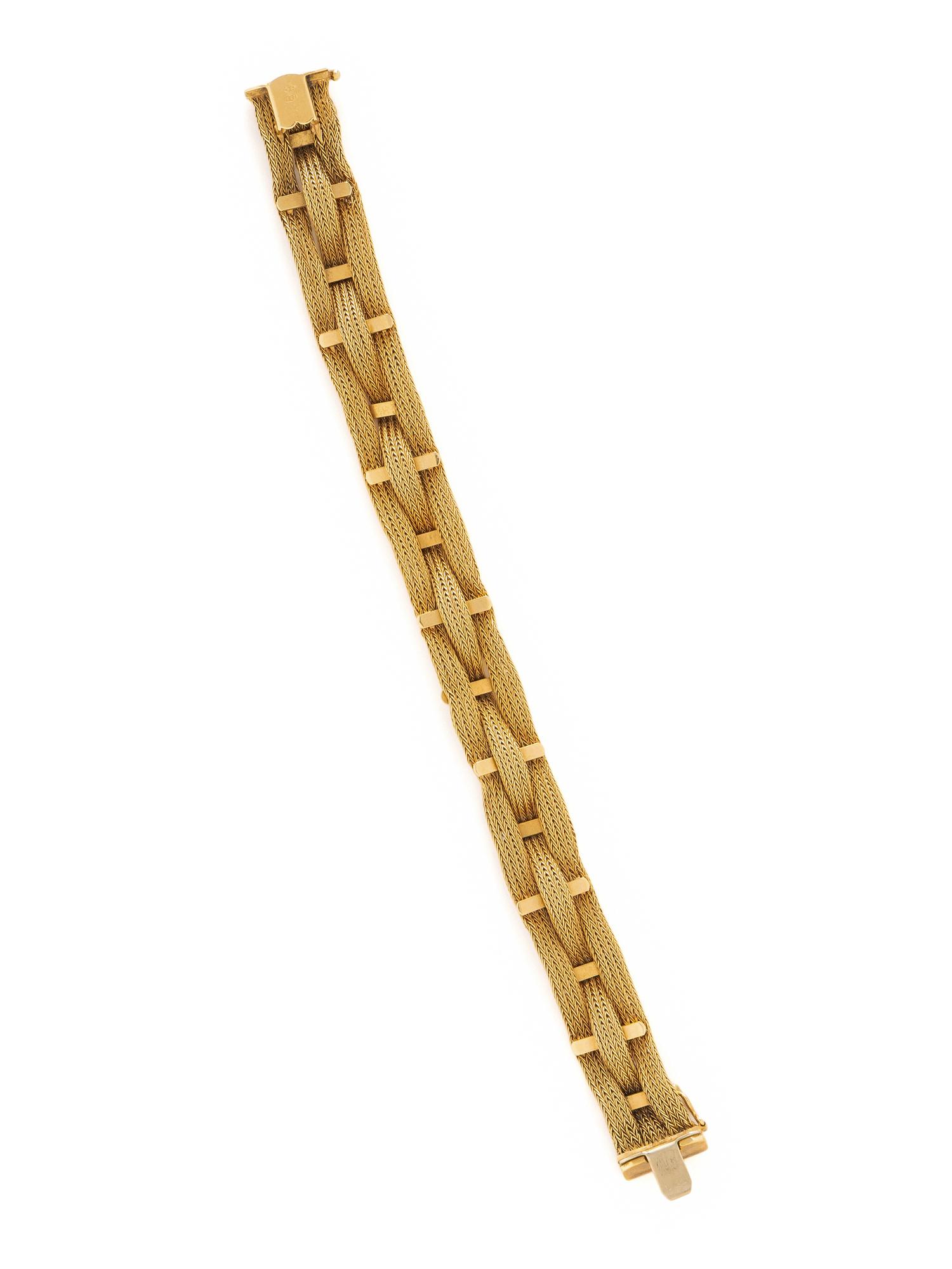 YELLOW GOLD MESH LINK BRACELET