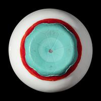 A Chinese Turquoise and Ruby Overlay White Glass Water Pot, Qianlong Mark and Period 清乾隆 白地套彩料饕餮蓮紋水盂