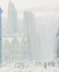 Johann Berthelsen, (American, 1883-1972), A Snowy Day, New York