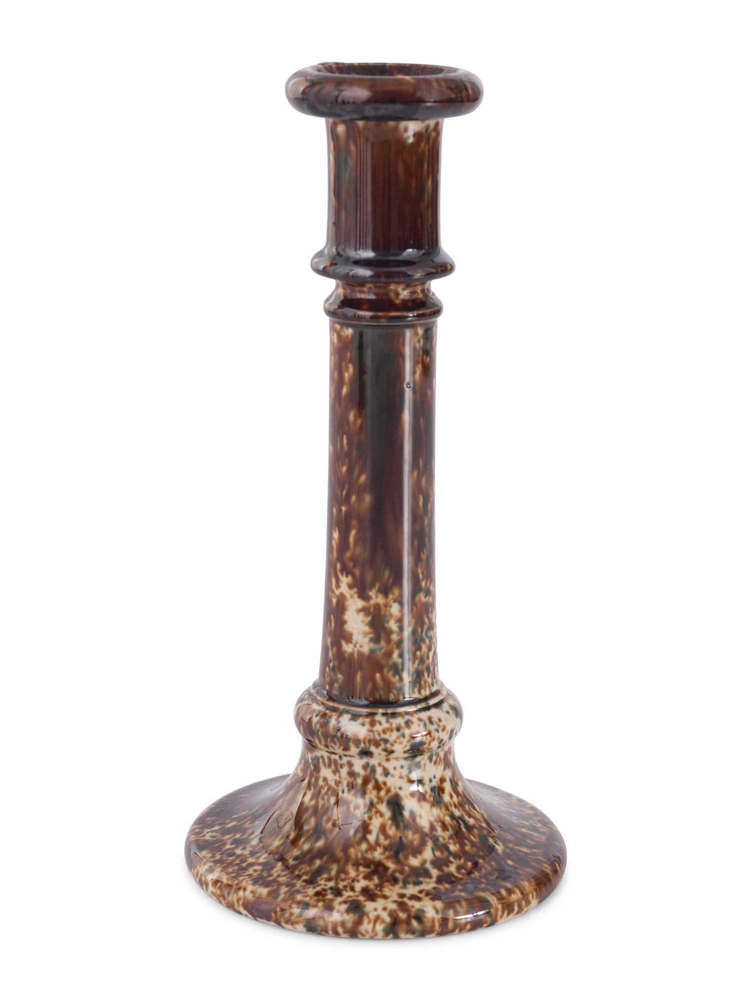 Five Rockingham Glaze Candlesticks