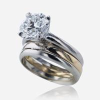 Diamond, Platinum, and 14K Gold Ring 2.86 Carat Round Brilliant Diamond, GIA Certified