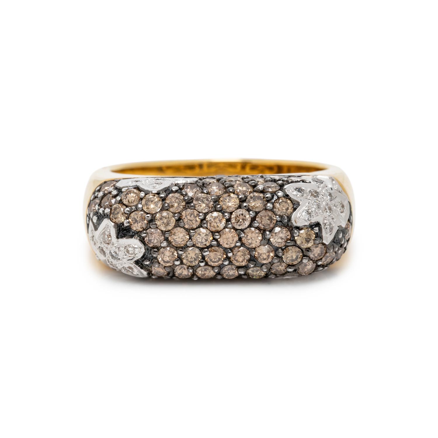 LEVIAN, COLORED DIAMOND, DIAMOND, AND YELLOW GOLD RING
