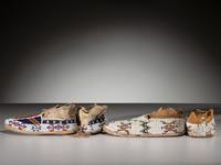 Northern Plains Beaded Hide Moccasins
