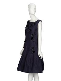 Oscar de la Renta, Navy Silk Cocktail Dress