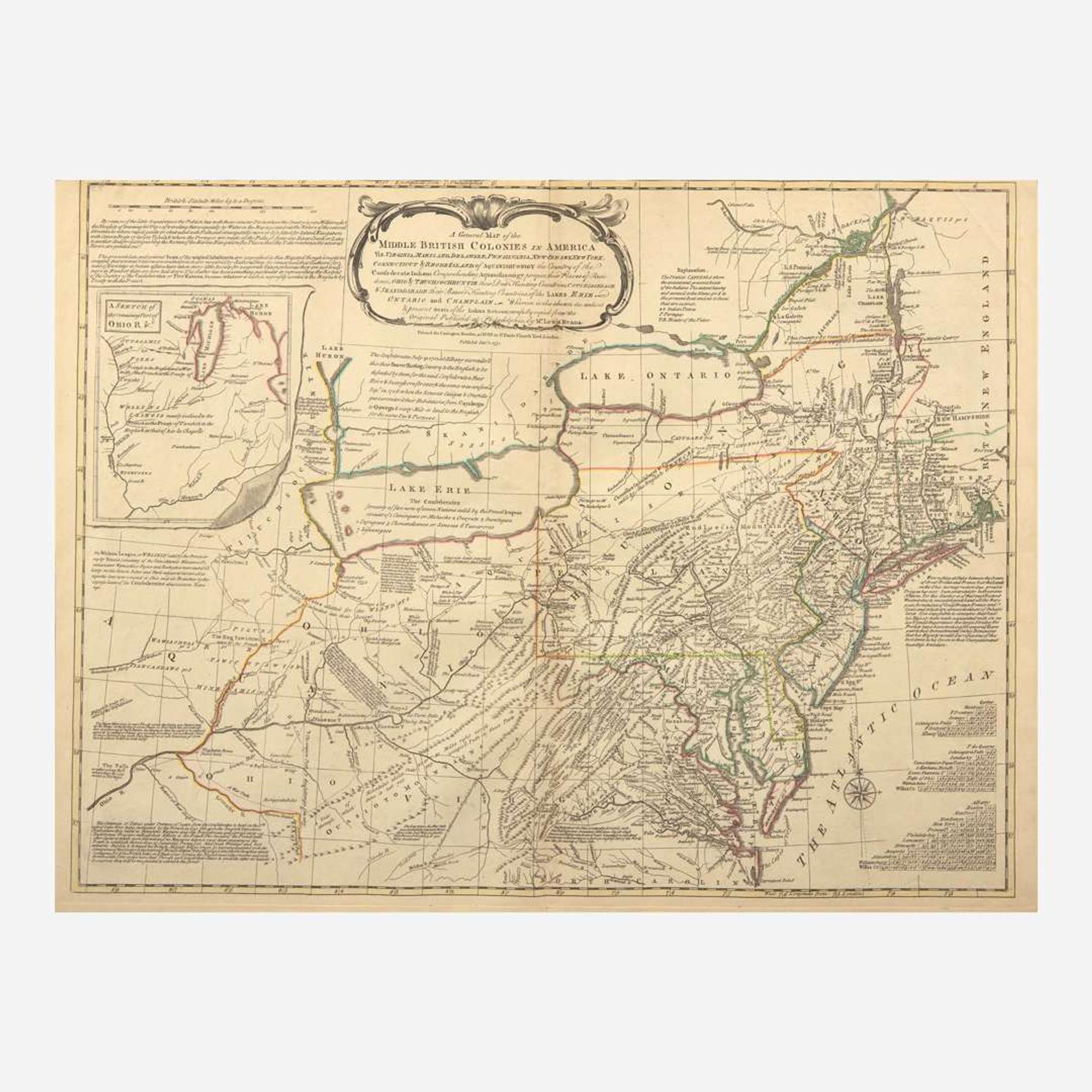 [Maps & Atlases] A General Map of the Middle British Colonies in America...