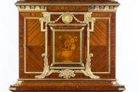 A Louis XVI Style Gilt Bronze Mounted Kingwood and Marquetry Cabinet Height 70 x width 38 1/2 x depth 18 1/4 inches. — FRANCOIS LINKE, EARLY 20TH CENTURY