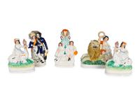 A Group of Five Staffordshire Figural Groups — 18TH/19TH CENTURY