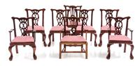 A Group of Eight Chippendale Style Mahogany Dining Chairs Height 2 3/4 inches. — John Wilson Finn, 1998