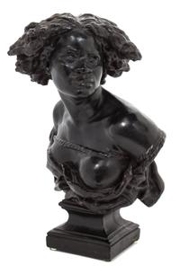 A French Cast Metal Bust Height 14 inches. — AFTER JEAN-BAPTISTE CARPEAUX