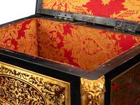 A Pair of Louis XIV Style Boulle Marquetry Caskets and Giltwood Stands