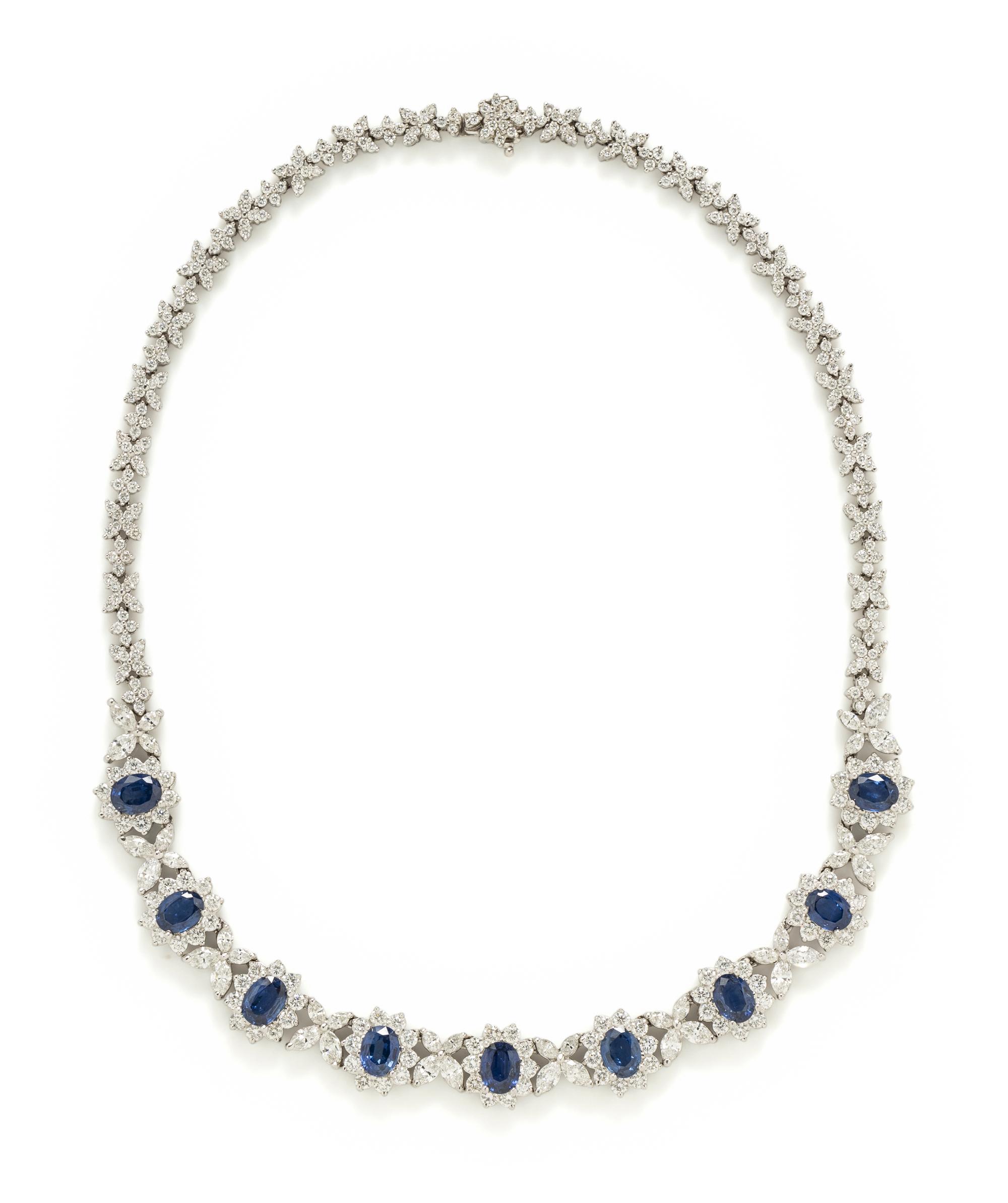 SAPPHIRE AND DIAMOND NECKLACE