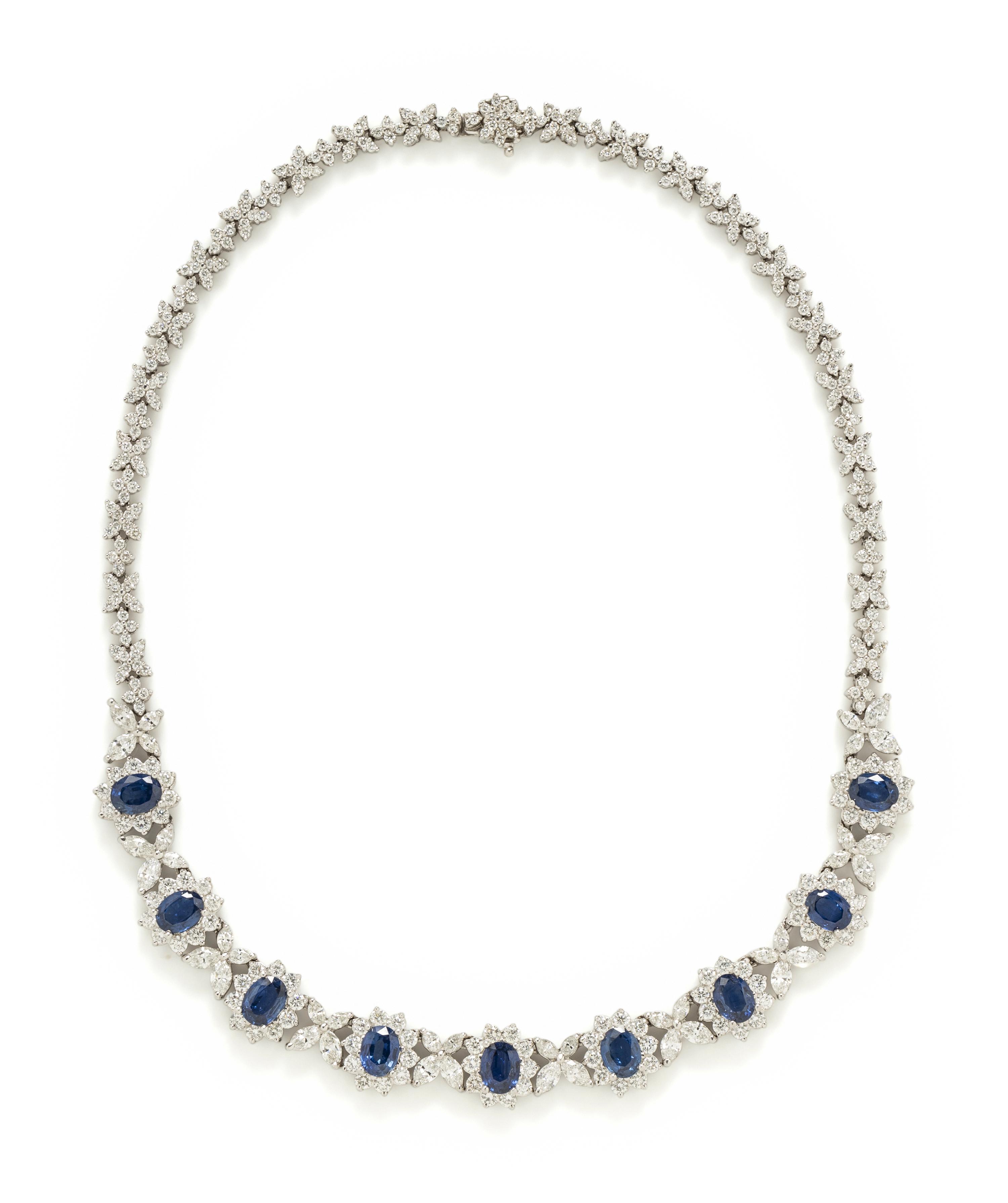 SAPPHIRE AND DIAMOND NECKLACE