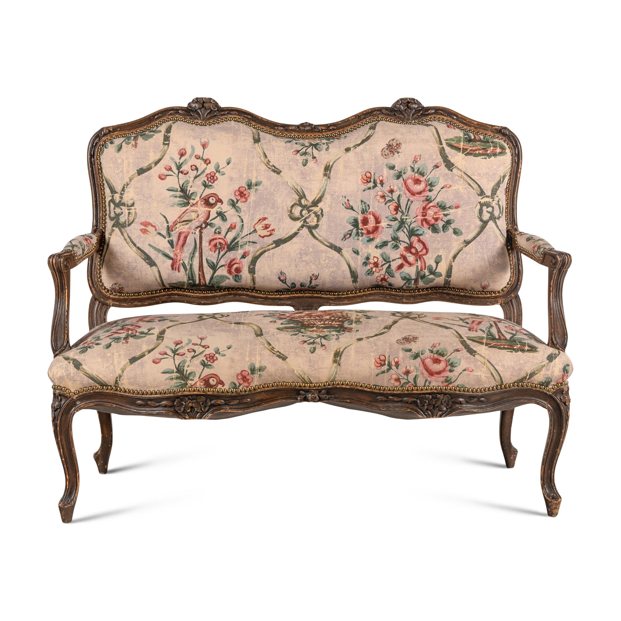 A Louis XV Style Walnut Settee