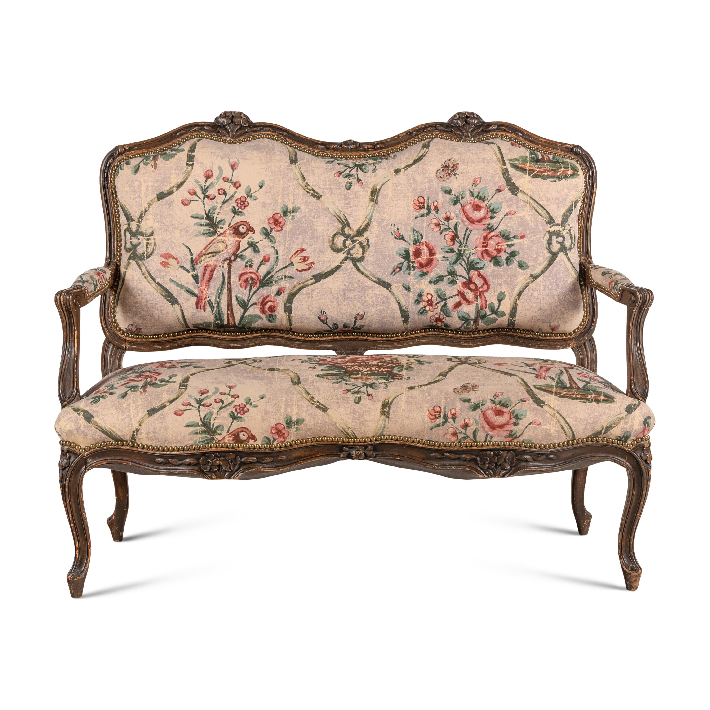 A Louis XV Style Walnut Settee