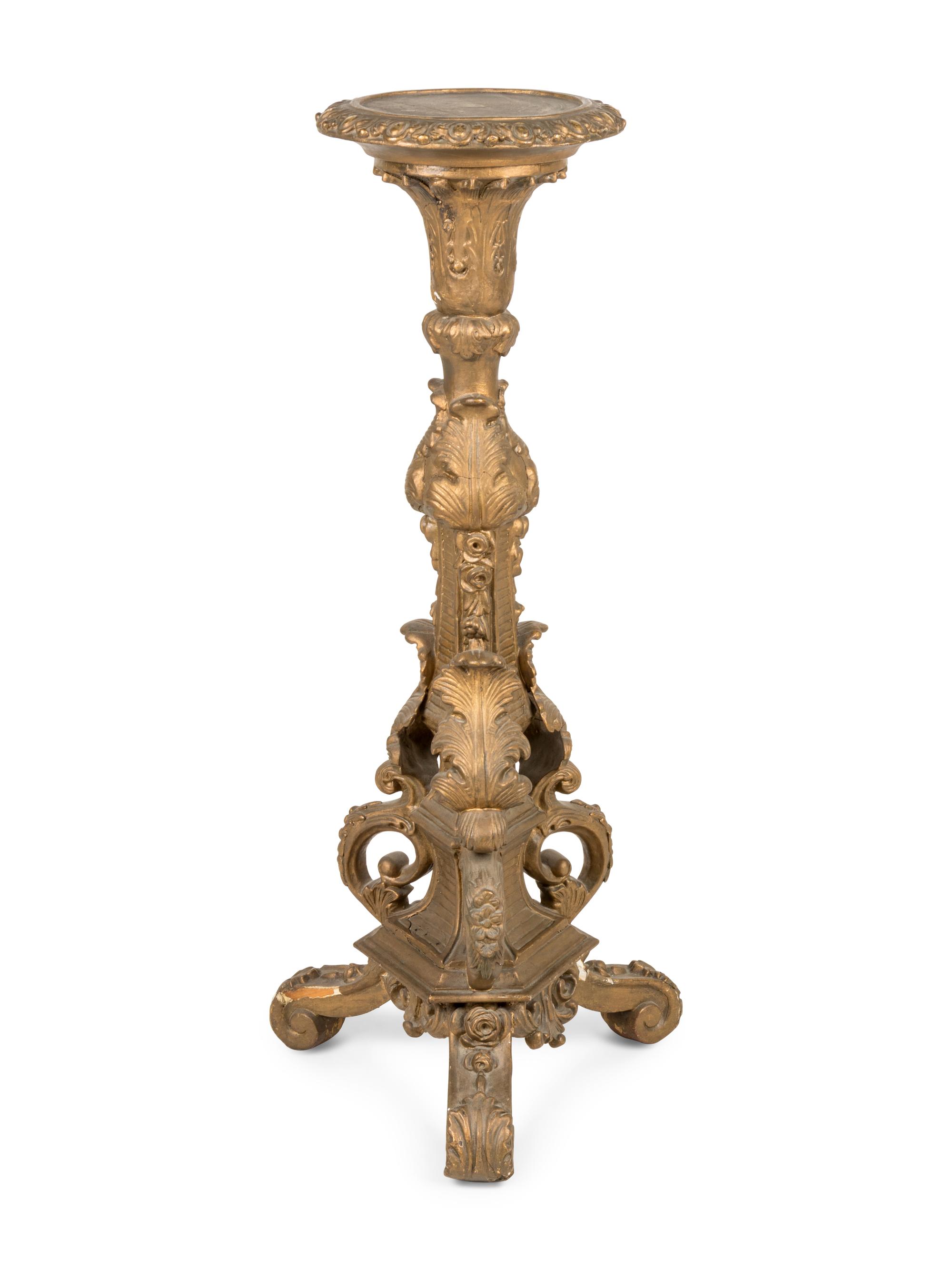 A Neoclassical Giltwood Pedestal