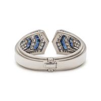 ART DECO, SAPPHIRE AND DIAMOND HINGED CUFF BRACELET