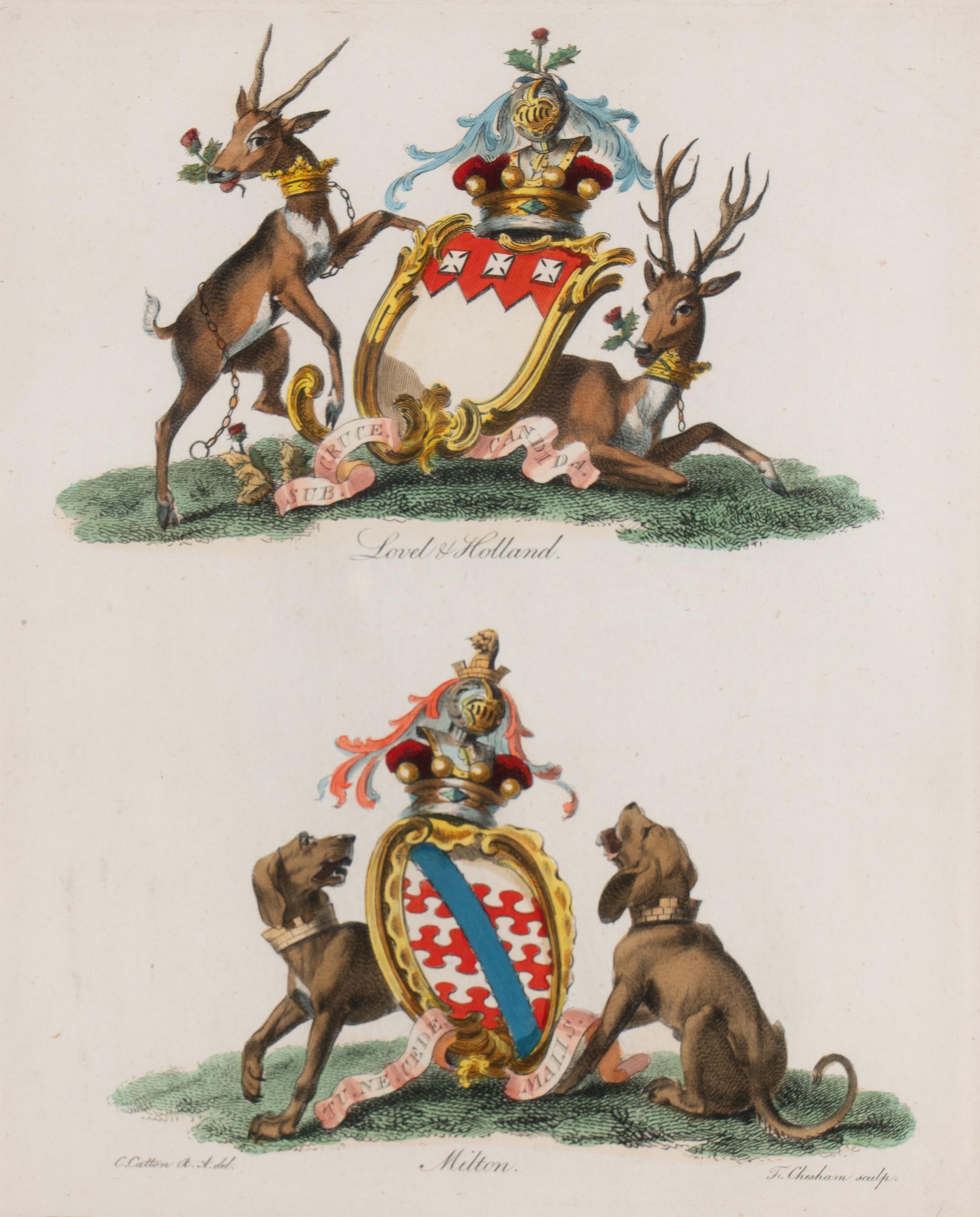 A Set of Ten English Engravings of Coats of Arms