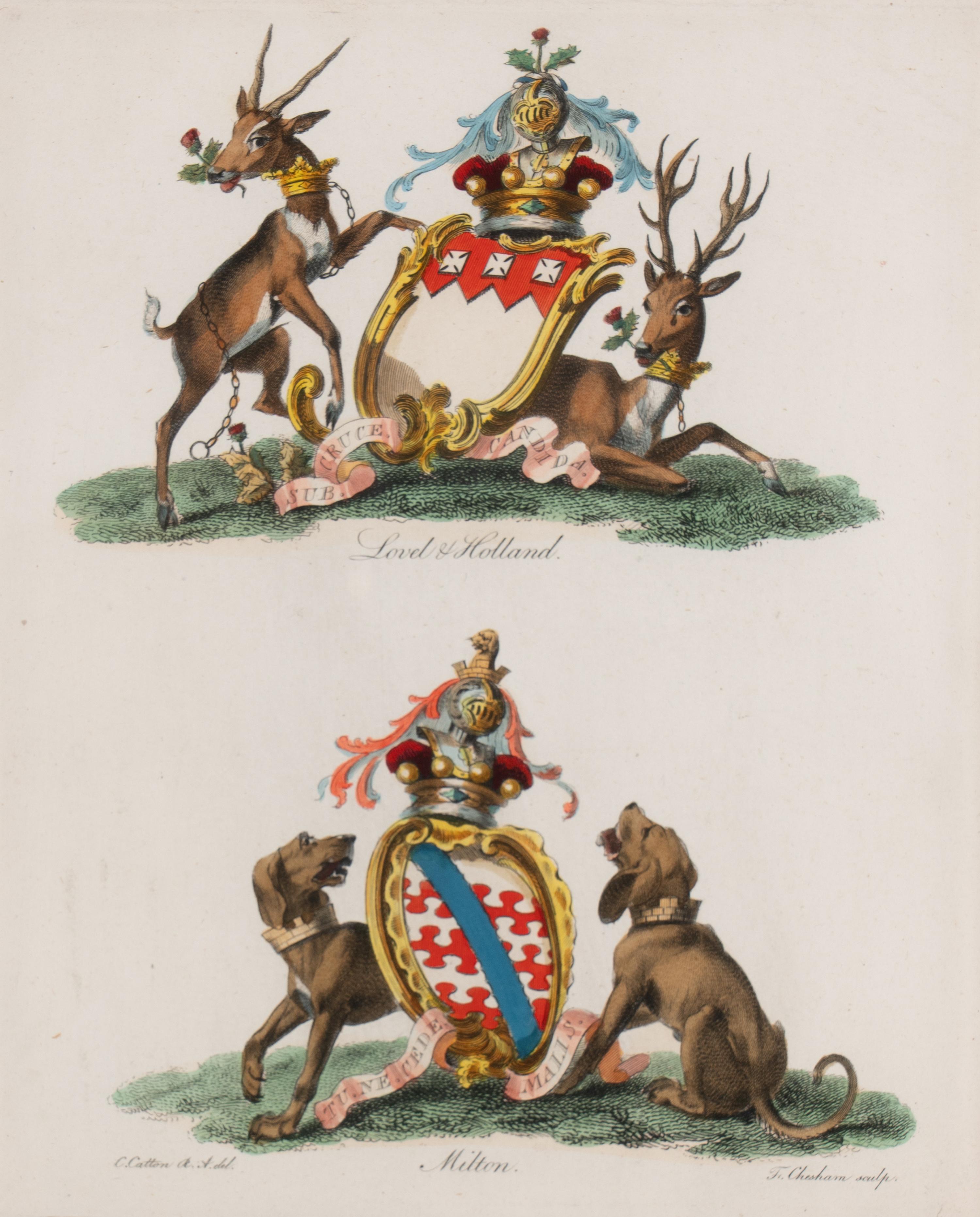 A Set of Ten English Engravings of Coats of Arms