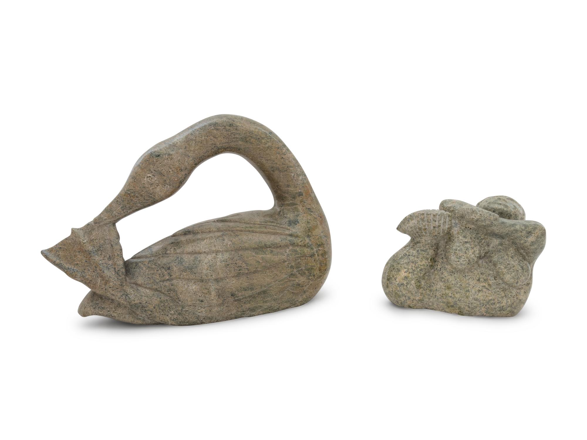 Two Inuit Carved Stone Figures