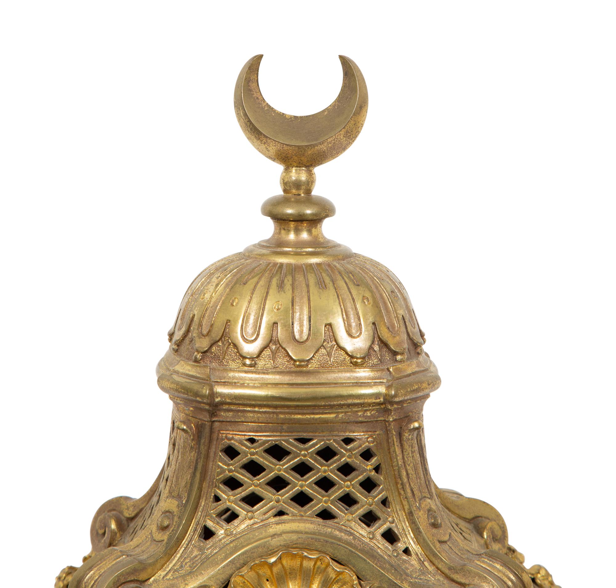 A Louis XV Gilt Bronze Quarter Repeating Table Clock for the Middle Eastern Market