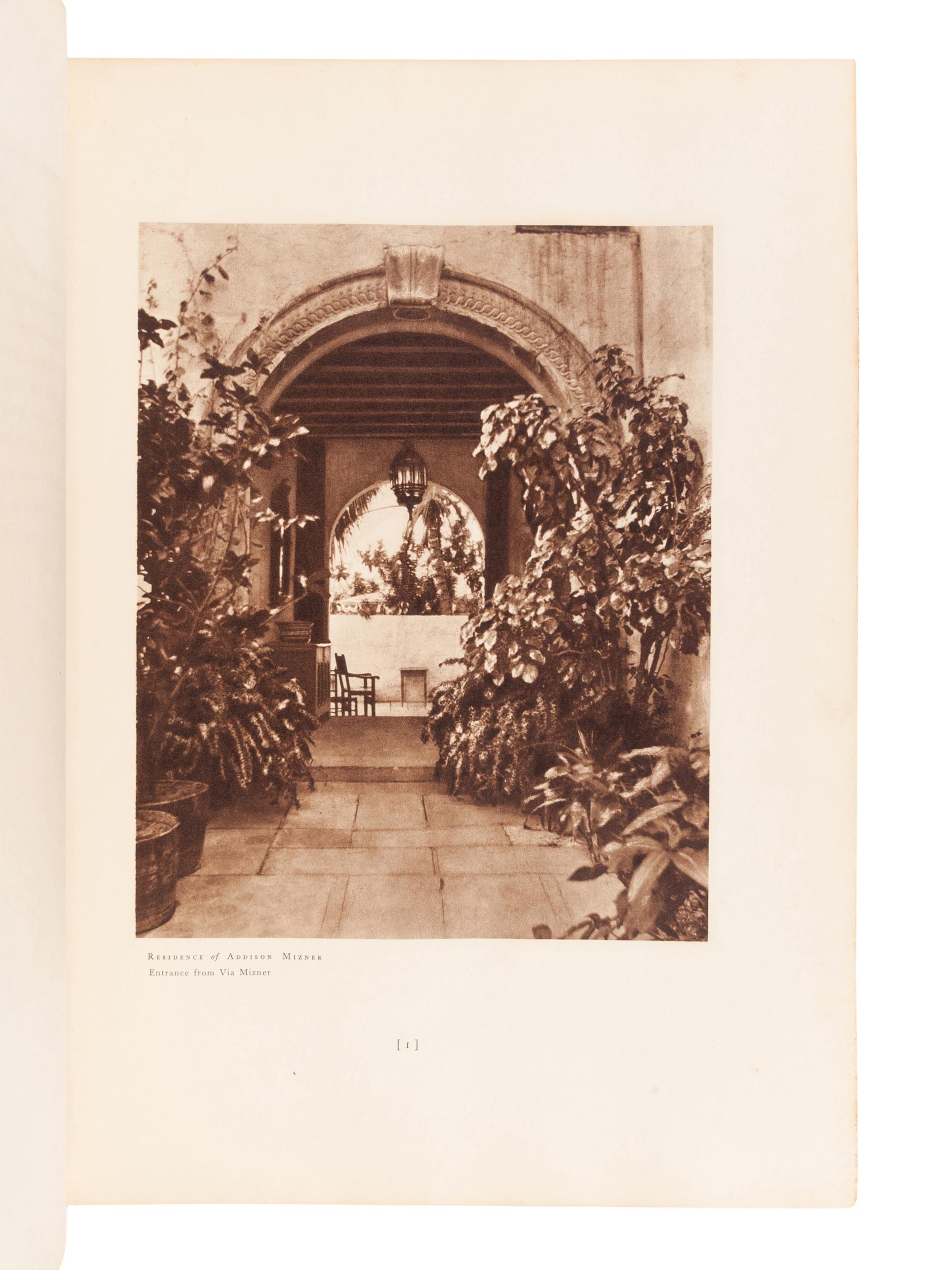 [ARCHITECTURE]. MIZNER, Addison (1872-1933). Florida Architecture of Addison Mizner . New York: William Helburn, Inc., 1928.