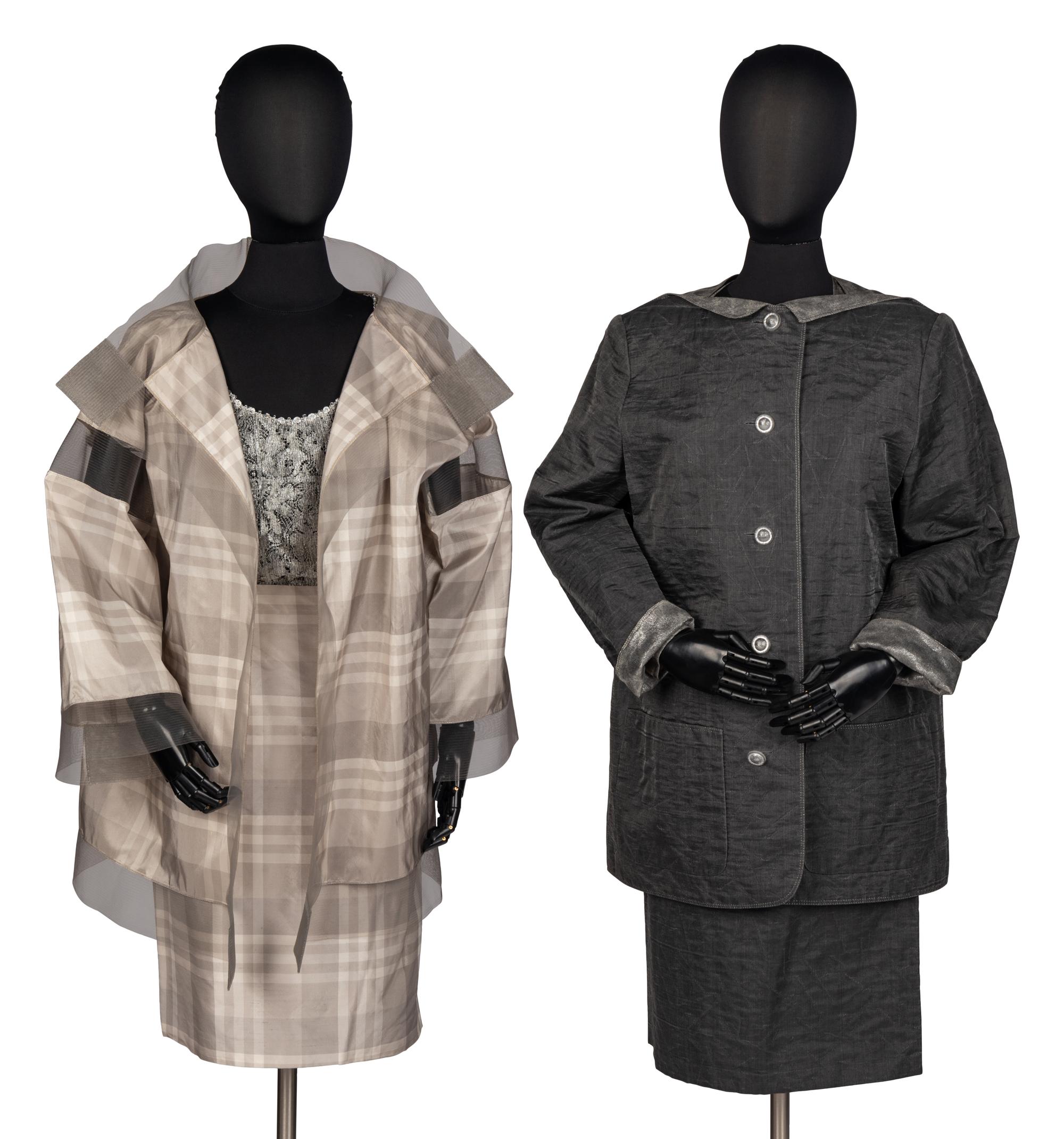 Two Three-Piece Ensembles and Skirt by Geoffrey Beene