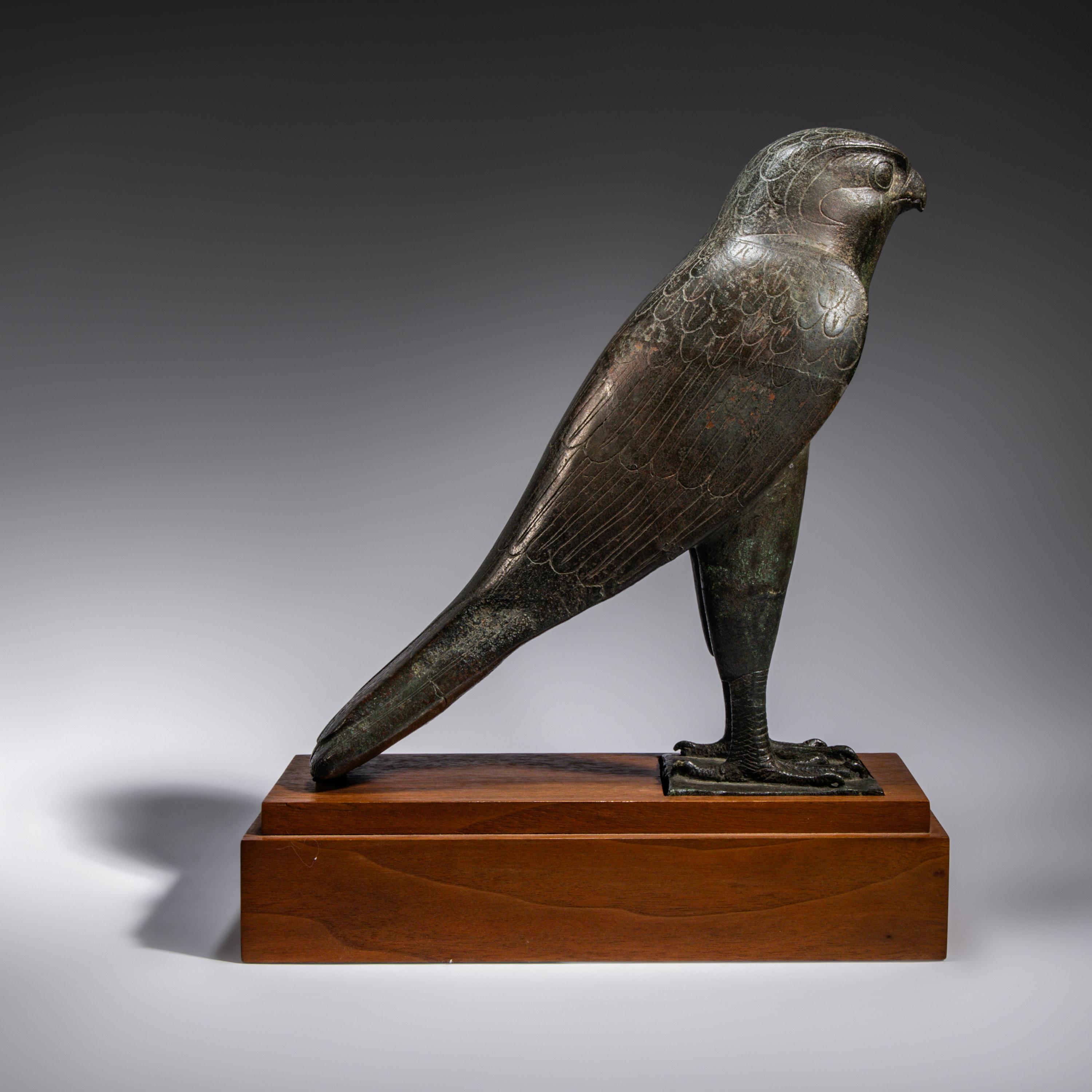 An Egyptian Bronze Falcon
