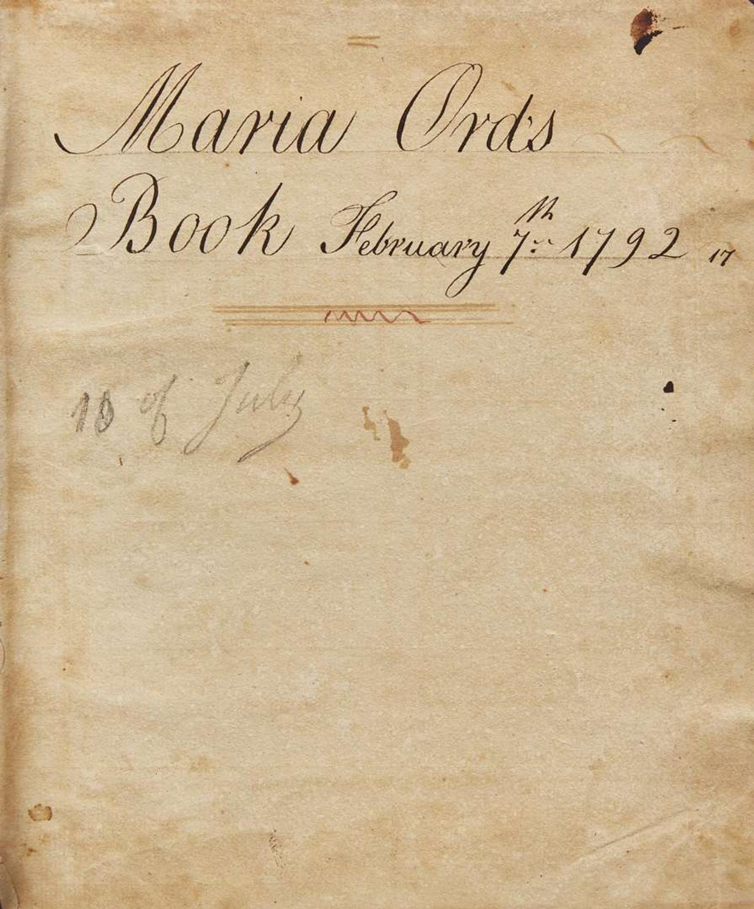 A wax profile portrait of Maria Ord (1779-1834), Philadelphia, PA, dated, "1799"