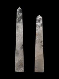 A Pair of Rock Crystal Obelisks