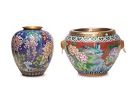 Two Cloisonne Enamel Vases