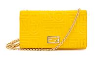 Fendi Yellow Monogram Embossed Leather Wallet/Shoulder Bag, 1990s