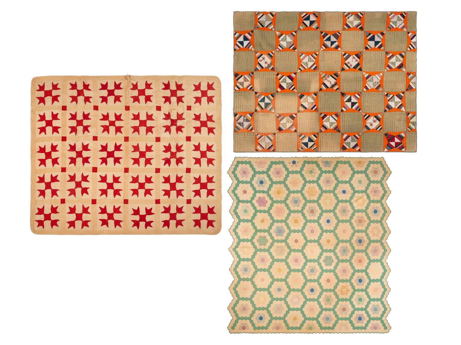 Three Pieced Cotton Quilts
