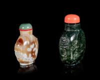 Two Chinese Hardstone Snuff Bottles